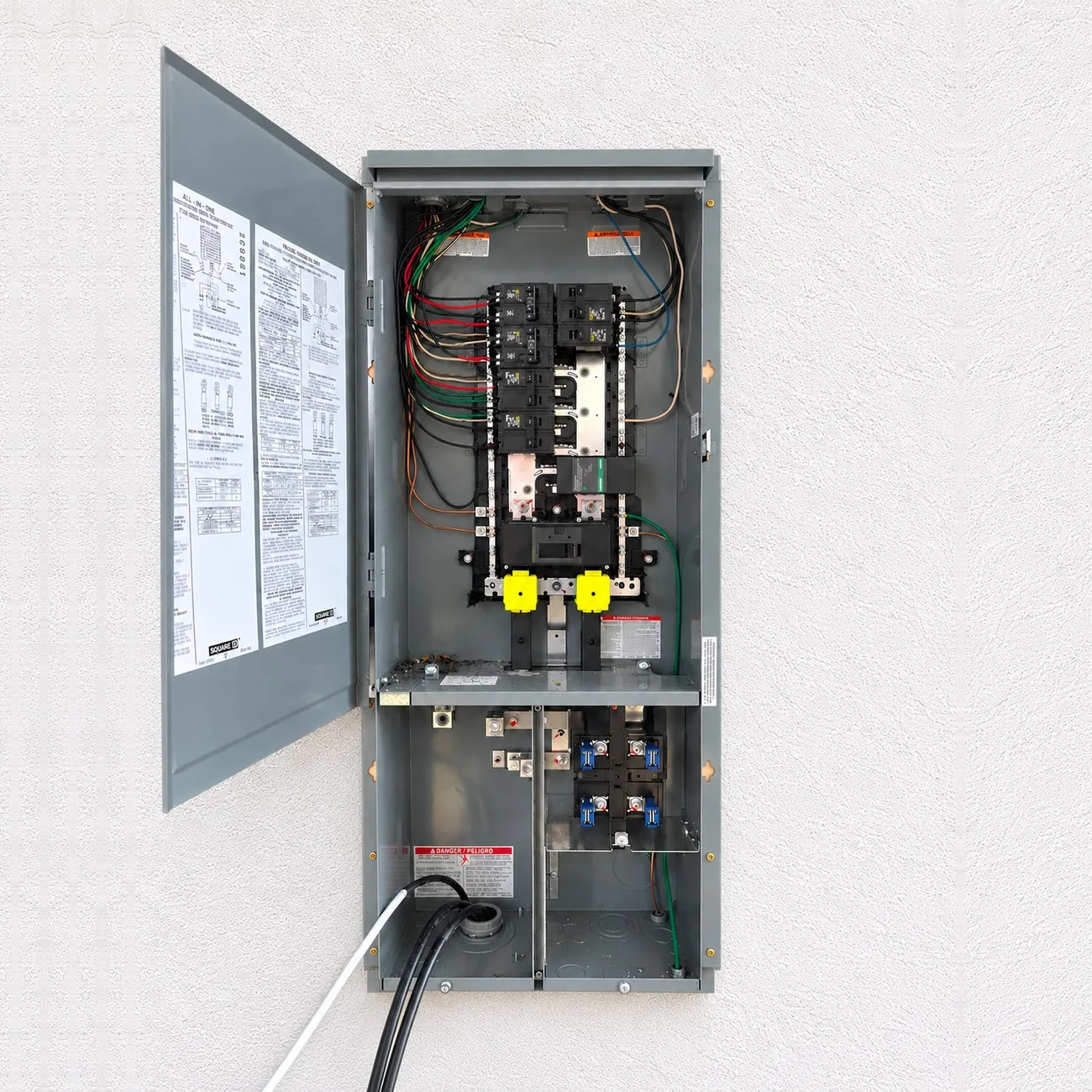 Finished breaker and conductor work in a 200 amp panel